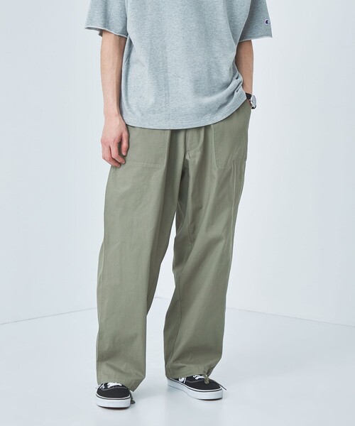 green label relaxing(グリーンレーベルリラクシング)の「【別注/WEB限定】<3/2 WORKS>GLR ユーティリティ パンツ(チノパンツ・メンズ・ブラック/オフホワイト/ケリーグリーン・L/XS/XL/S/M)」の4枚目の写真