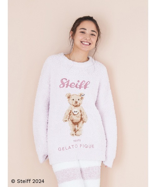 ジェラートピケ【Steiff】ジェラートJamesジャガードプルオーバー ピンク gelato pique（ジェラートピケ）の「【Steiff】ジェラートJames