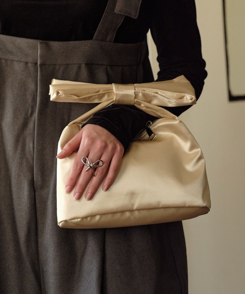 ZAKKA-BOX(ザッカボックス)の「リボンハンドルバッグ(ハンドバッグ・レディース・アイボリー/ブラック・FREE)」の20枚目の写真