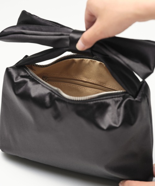 ZAKKA-BOX(ザッカボックス)の「リボンハンドルバッグ(ハンドバッグ・レディース・アイボリー/ブラック・FREE)」の4枚目の写真