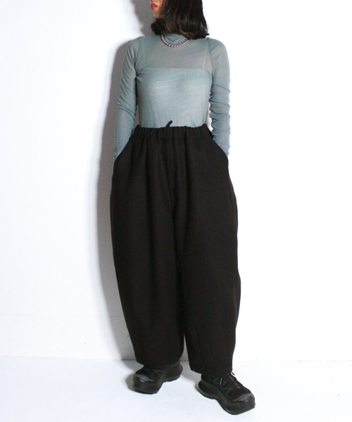 HARVESTY(ハーベスティ)の「HARVESTY / ハーベスティー DOUBLE FACE WOOL TWEED CROPPED EASY CIRCUS PANTS ツイード イージー サーカスパンツ(その他パンツ・レディース・ブラウン/チャコールグレー・1/2)」の10枚目の写真
