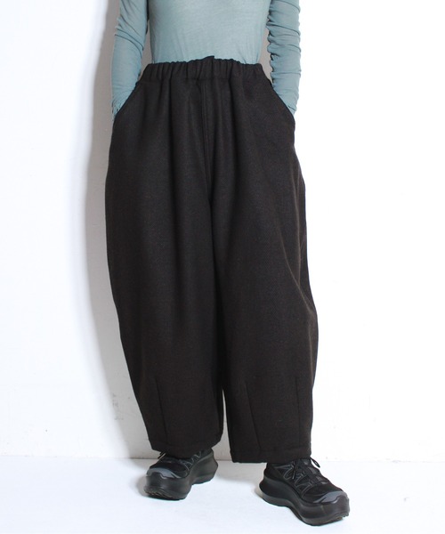 HARVESTY(ハーベスティ)の「HARVESTY / ハーベスティー DOUBLE FACE WOOL TWEED CROPPED EASY CIRCUS PANTS ツイード イージー サーカスパンツ(その他パンツ・レディース・ブラウン/チャコールグレー・1/2)」の19枚目の写真