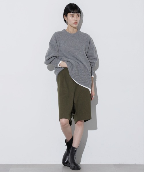 Apo(s)ture(アポスチャー)の「DUA-004/ウールライクサルエルイージーハーフパンツ(その他パンツ・レディース・ベージュ/ネイビー/カーキ/グレー・XS/S/M/L/XL)」の6枚目の写真