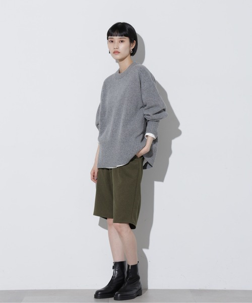 Apo(s)ture(アポスチャー)の「DUA-004/ウールライクサルエルイージーハーフパンツ(その他パンツ・レディース・ベージュ/ネイビー/カーキ/グレー・XS/S/M/L/XL)」の7枚目の写真
