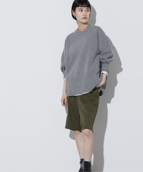 Apo(s)ture(アポスチャー)の「DUA-004/ウールライクサルエルイージーハーフパンツ(その他パンツ・レディース・ベージュ/ネイビー/カーキ/グレー・XS/S/M/L/XL)」の8枚目の写真