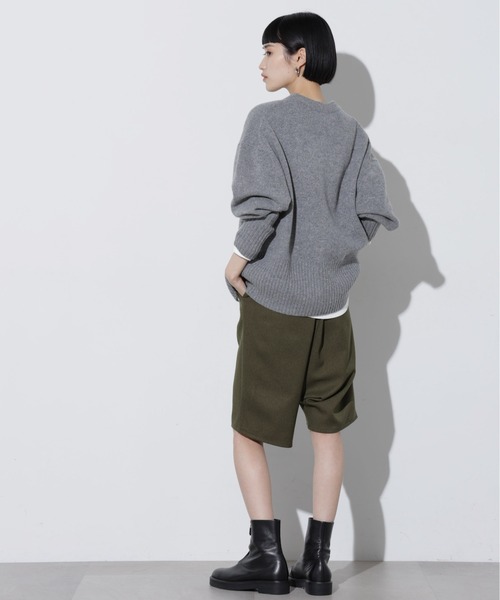 Apo(s)ture(アポスチャー)の「DUA-004/ウールライクサルエルイージーハーフパンツ(その他パンツ・レディース・ベージュ/ネイビー/カーキ/グレー・XS/S/M/L/XL)」の9枚目の写真