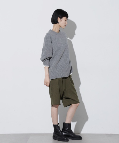 Apo(s)ture(アポスチャー)の「DUA-004/ウールライクサルエルイージーハーフパンツ(その他パンツ・レディース・ベージュ/ネイビー/カーキ/グレー・XS/S/M/L/XL)」の11枚目の写真