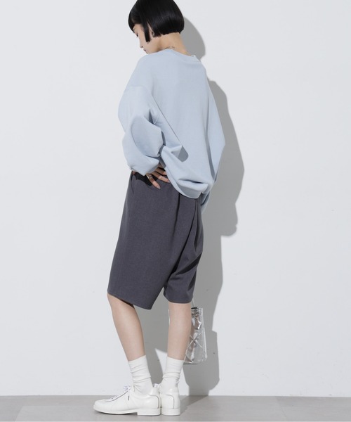 Apo(s)ture(アポスチャー)の「DUA-004/ウールライクサルエルイージーハーフパンツ(その他パンツ・レディース・ベージュ/ネイビー/カーキ/グレー・XS/S/M/L/XL)」の17枚目の写真