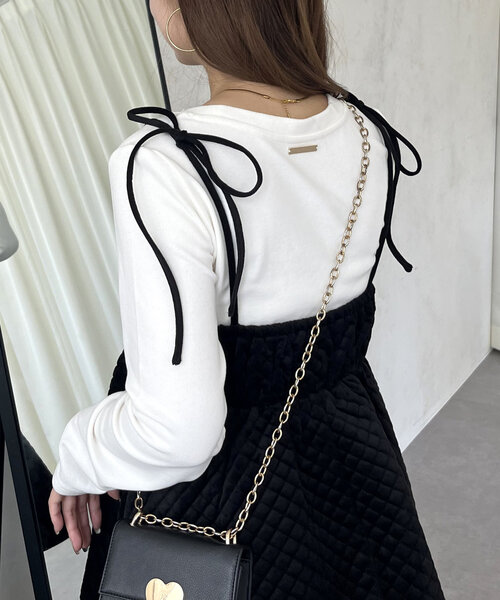 prose verse（プロズヴェール）の「メタルプレート起毛リブロンT（Tシャツ/カットソー・レディース・ピンク/オフホワイト/チャコールグレー/ブラック・LARGE/MEDIUM）」の2枚目の写真