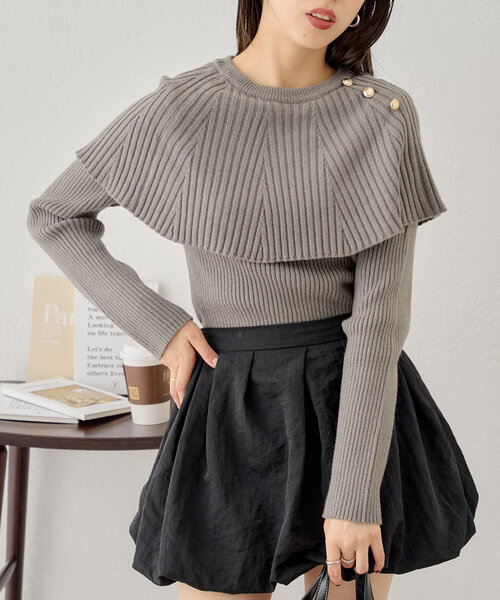 フリルデザインクルーニット（ニット/セーター）｜Chico（チコ）