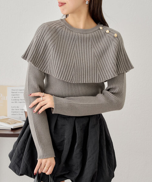 フリルデザインクルーニット（ニット/セーター）｜Chico（チコ