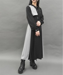 最終値下げ　新品未使用タグ付アクシーズ　ポエ　レース襟ベロアワンピ　ラベンダーM axes femme POETIQUE（アクシーズファムポエティック）の