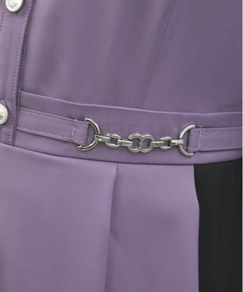 axes femme POETIQUE（アクシーズファムポエティック）の「チェーン付バイカラーワンピース（ワンピース・レディース・ブルーグリーン/ブラック/パープル・MEDIUM）」の9枚目の写真