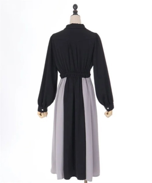 axes femme POETIQUE（アクシーズファムポエティック）の「チェーン付バイカラーワンピース（ワンピース・レディース・ブルーグリーン/ブラック/パープル・MEDIUM）」の20枚目の写真