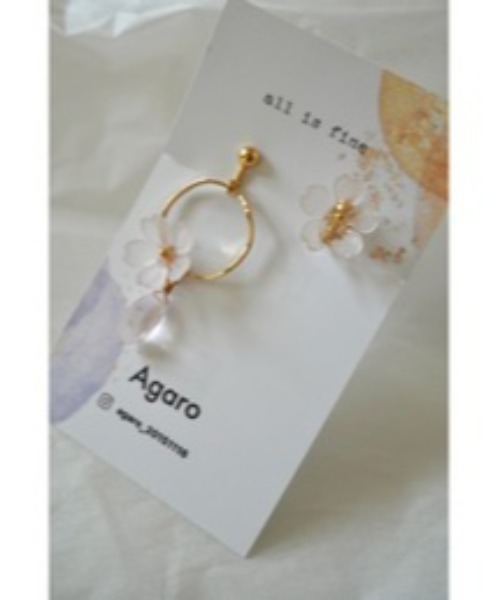 VIBGYOR(ヴィブジョー)の「【Agaro】No.384 k16gp フラワー ゴールド(MA)(イヤリング・レディース・ピンク/ベージュ・FREE)」の2枚目の写真