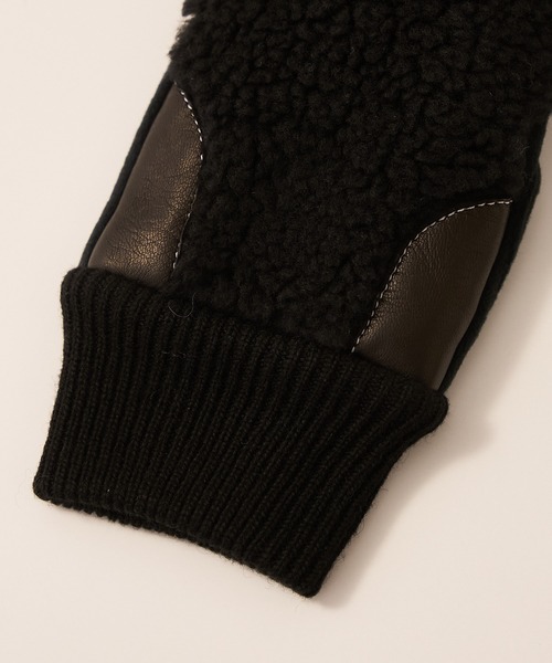 collex（コレックス）の「【福田手袋】【タッチパネル対応】ボアミトングローブ（手袋・レディース・ベージュ/チャコールグレー/ブラック/アイボリー・フリー）」の17枚目の写真