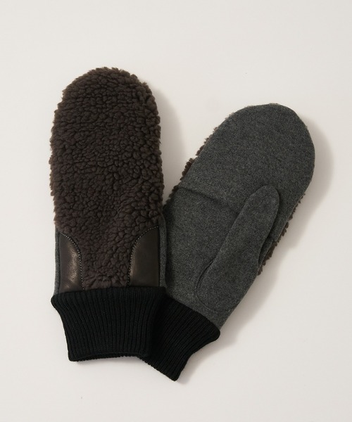 collex（コレックス）の「【福田手袋】【タッチパネル対応】ボアミトングローブ（手袋・レディース・ベージュ/チャコールグレー/ブラック/アイボリー・フリー）」の18枚目の写真