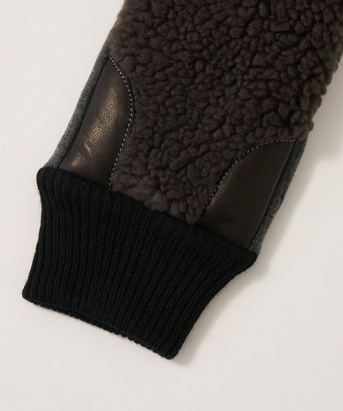 collex（コレックス）の「【福田手袋】【タッチパネル対応】ボアミトングローブ（手袋・レディース・ベージュ/チャコールグレー/ブラック/アイボリー・フリー）」の19枚目の写真