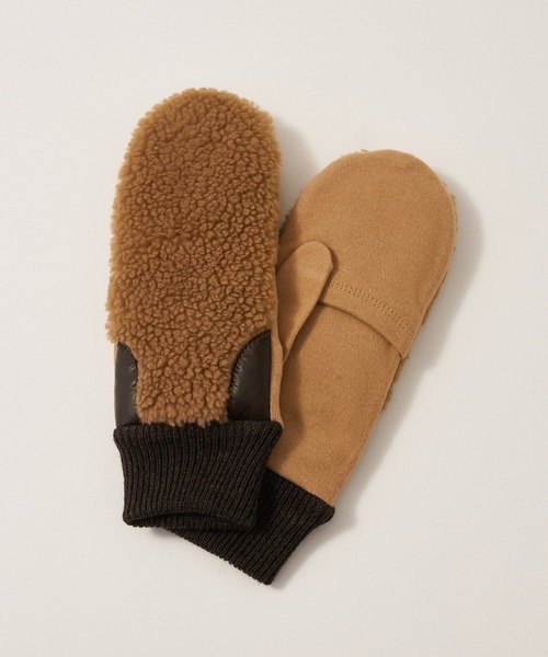 collex（コレックス）の「【福田手袋】【タッチパネル対応】ボアミトングローブ（手袋・レディース・ベージュ/チャコールグレー/ブラック/アイボリー・フリー）」の20枚目の写真