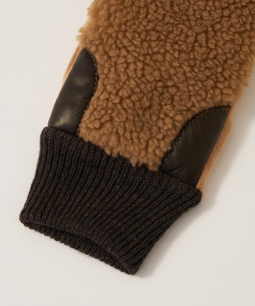 collex（コレックス）の「【福田手袋】【タッチパネル対応】ボアミトングローブ（手袋・レディース・ベージュ/チャコールグレー/ブラック/アイボリー・フリー）」の21枚目の写真