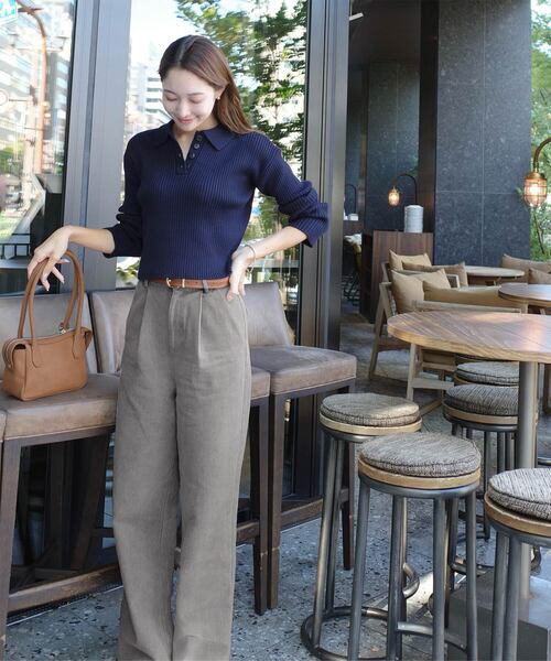 KOBE LETTUCE（コウベレタス）の「[ Reinaさんコラボ ] 2wayタックワイドデニム（デニムパンツ・レディース・ブラック/グレー・TM/S/M/PM）」の2枚目の写真