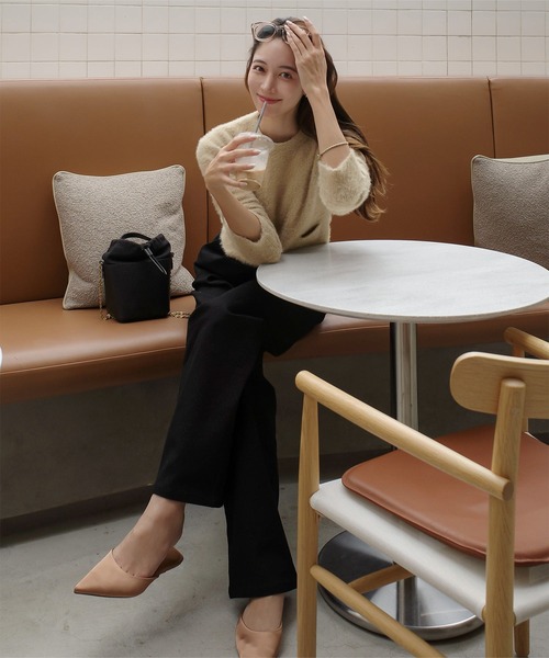 KOBE LETTUCE（コウベレタス）の「[ Reinaさんコラボ ] 2wayタックワイドデニム（デニムパンツ・レディース・ブラック/グレー・TM/S/M/PM）」の4枚目の写真