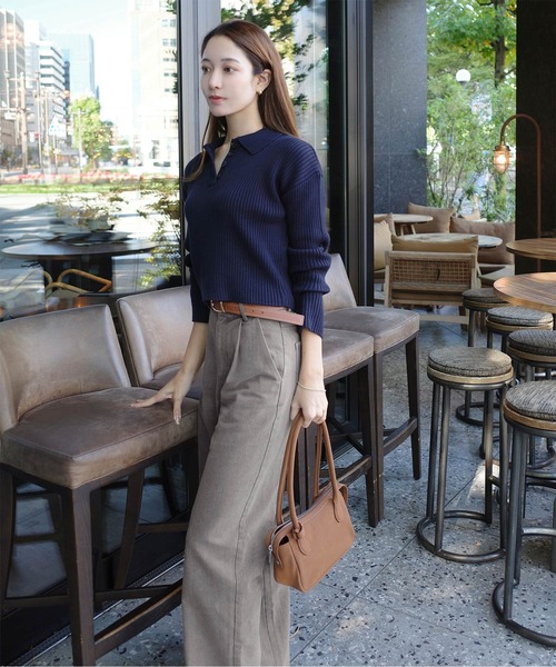 KOBE LETTUCE（コウベレタス）の「[ Reinaさんコラボ ] 2wayタックワイドデニム（デニムパンツ・レディース・ブラック/グレー・TM/S/M/PM）」の6枚目の写真