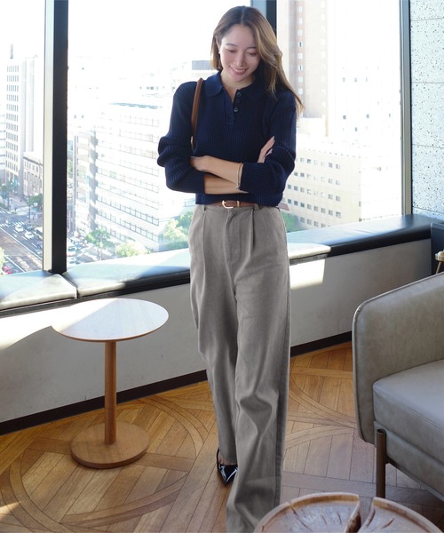 KOBE LETTUCE（コウベレタス）の「[ Reinaさんコラボ ] 2wayタックワイドデニム（デニムパンツ・レディース・ブラック/グレー・TM/S/M/PM）」の8枚目の写真