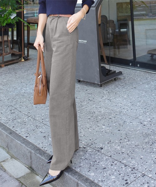 KOBE LETTUCE（コウベレタス）の「[ Reinaさんコラボ ] 2wayタックワイドデニム（デニムパンツ・レディース・ブラック/グレー・TM/S/M/PM）」の10枚目の写真