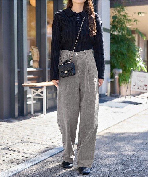 KOBE LETTUCE（コウベレタス）の「[ Reinaさんコラボ ] 2wayタックワイドデニム（デニムパンツ・レディース・ブラック/グレー・TM/S/M/PM）」の11枚目の写真