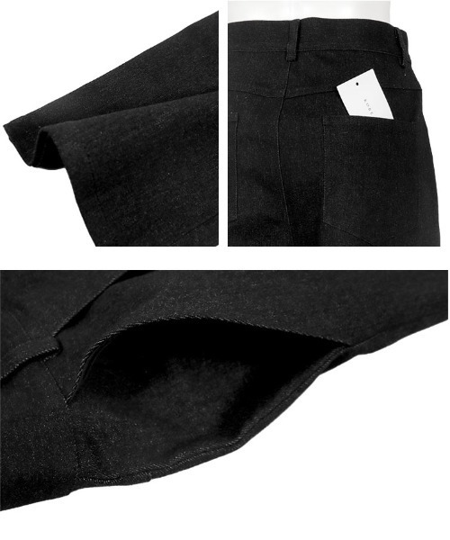 KOBE LETTUCE（コウベレタス）の「[ Reinaさんコラボ ] 2wayタックワイドデニム（デニムパンツ・レディース・ブラック/グレー・TM/S/M/PM）」の14枚目の写真