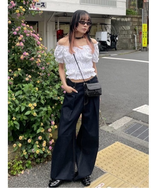 THROW J/W CURVE TUCKED PT カーブタックドパンツ 再入荷】THROW J/W CURVE TUCKED PT ジャストウエスト カーブ