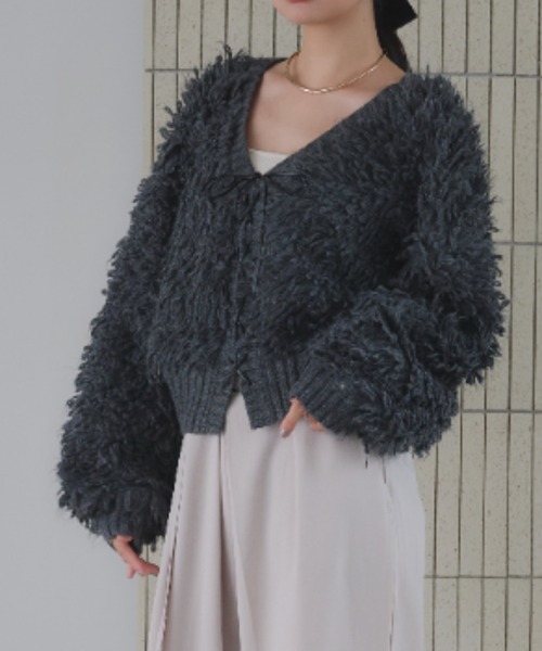 raffime（ラフィミー）の「2WAYループヤーンニット（ニット/セーター・レディース・アイボリー/モカ/ベージュ/グレー/チャコールグレー・フリー）」の3枚目の写真