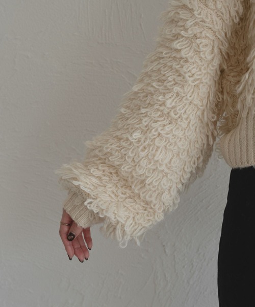 raffime（ラフィミー）の「2WAYループヤーンニット（ニット/セーター・レディース・アイボリー/モカ/ベージュ/グレー/チャコールグレー・フリー）」の6枚目の写真