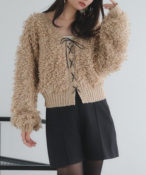 raffime（ラフィミー）の「2WAYループヤーンニット（ニット/セーター・レディース・アイボリー/モカ/ベージュ/グレー/チャコールグレー・フリー）」の17枚目の写真