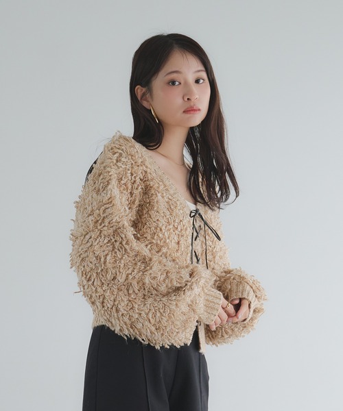 raffime（ラフィミー）の「2WAYループヤーンニット（ニット/セーター・レディース・アイボリー/モカ/ベージュ/グレー/チャコールグレー・フリー）」の18枚目の写真