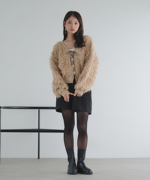 raffime（ラフィミー）の「2WAYループヤーンニット（ニット/セーター・レディース・アイボリー/モカ/ベージュ/グレー/チャコールグレー・フリー）」の19枚目の写真