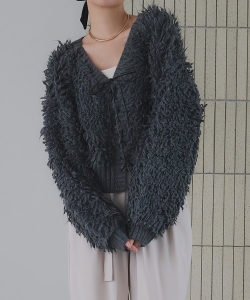 raffime（ラフィミー）の「2WAYループヤーンニット（ニット/セーター・レディース・アイボリー/モカ/ベージュ/グレー/チャコールグレー・フリー）」の15枚目の写真