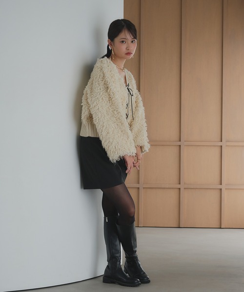 raffime（ラフィミー）の「2WAYループヤーンニット（ニット/セーター・レディース・アイボリー/モカ/ベージュ/グレー/チャコールグレー・フリー）」の13枚目の写真