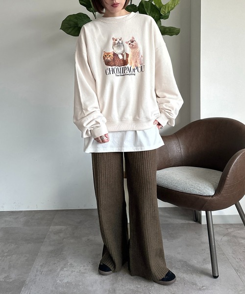 apres jour mignon(アプレジュールミニョン)の「【ちょみぱおぷー×apresjour mignonコラボアイテム】プリントスウェット【ZOZOTOWN限定アイテム】(スウェット・レディース・アイボリー/ナチュラル/杢グレー/ブラック系その他・X-LARGE/フリー)」の10枚目の写真