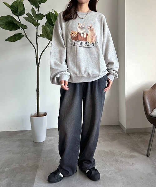 apres jour mignon(アプレジュールミニョン)の「【ちょみぱおぷー×apresjour mignonコラボアイテム】プリントスウェット【ZOZOTOWN限定アイテム】(スウェット・レディース・アイボリー/ナチュラル/杢グレー/ブラック系その他・X-LARGE/フリー)」の7枚目の写真