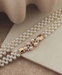 haremode（ハレモード）の「ドレスアクセサリー ビジュー＆パール パーティ オケージョン ゴムベルト（ベルト）」