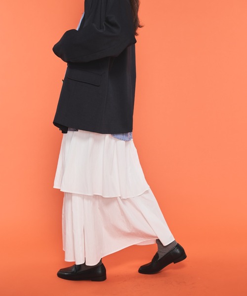 Shelly island(シェリーアイランド)の「ティアードスカート(スカート・レディース・ホワイト/ブラック・FREE)」の12枚目の写真