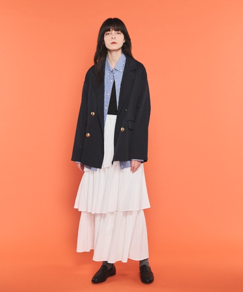 Shelly island(シェリーアイランド)の「ティアードスカート(スカート・レディース・ホワイト/ブラック・FREE)」の14枚目の写真