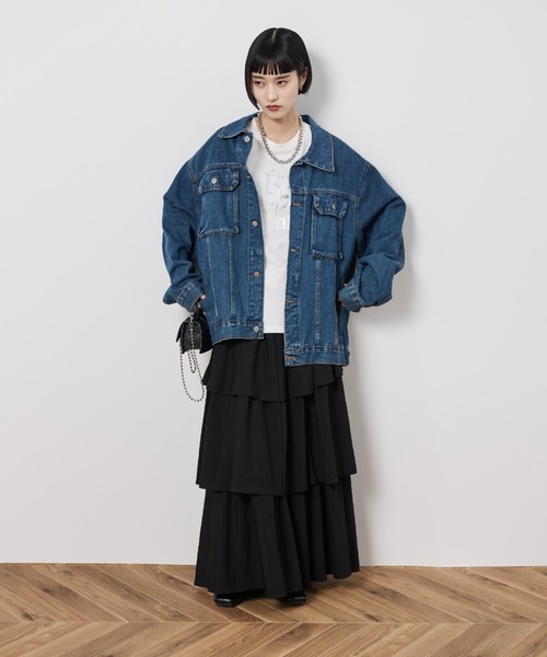 Shelly island(シェリーアイランド)の「ティアードスカート(スカート・レディース・ホワイト/ブラック・FREE)」の16枚目の写真