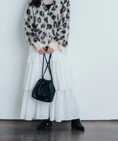 Shelly island(シェリーアイランド)の「ティアードスカート(スカート・レディース・ホワイト/ブラック・FREE)」の21枚目の写真