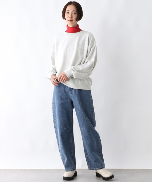 LEPSIM(レプシィム)の「パッチワークロゴプルオーバー 252922(スウェット・レディース・杢グレー/チャコールグレー/レッド・FREE)」の7枚目の写真