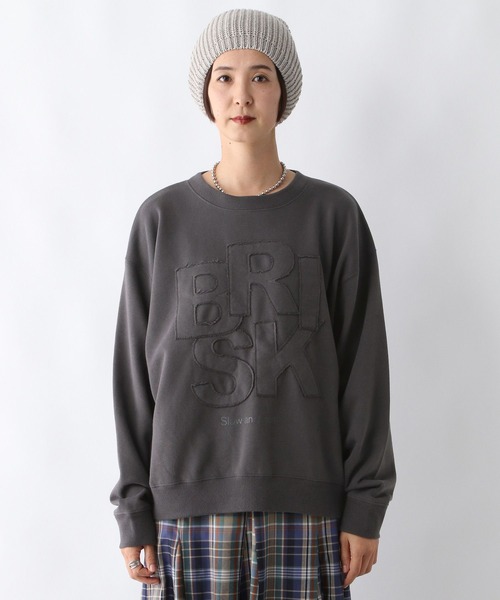 LEPSIM(レプシィム)の「パッチワークロゴプルオーバー 252922(スウェット・レディース・杢グレー/チャコールグレー/レッド・FREE)」の16枚目の写真