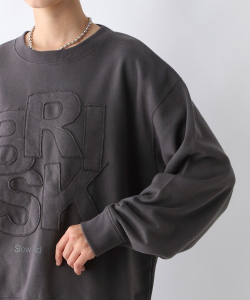 LEPSIM(レプシィム)の「パッチワークロゴプルオーバー 252922(スウェット・レディース・杢グレー/チャコールグレー/レッド・FREE)」の20枚目の写真