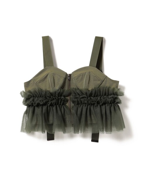 CAROLINA GLASER（カロリナ グレイサー）の「コルセット風キャミソール（キャミソール・レディース・ブラック/オリーブ・ONE SIZE）」の7枚目の写真